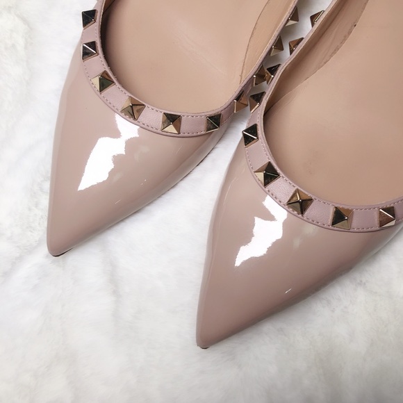 ❤️SOLD❤️Valentino rockstud balle flats nude 37.5 - Picture 6 of 9